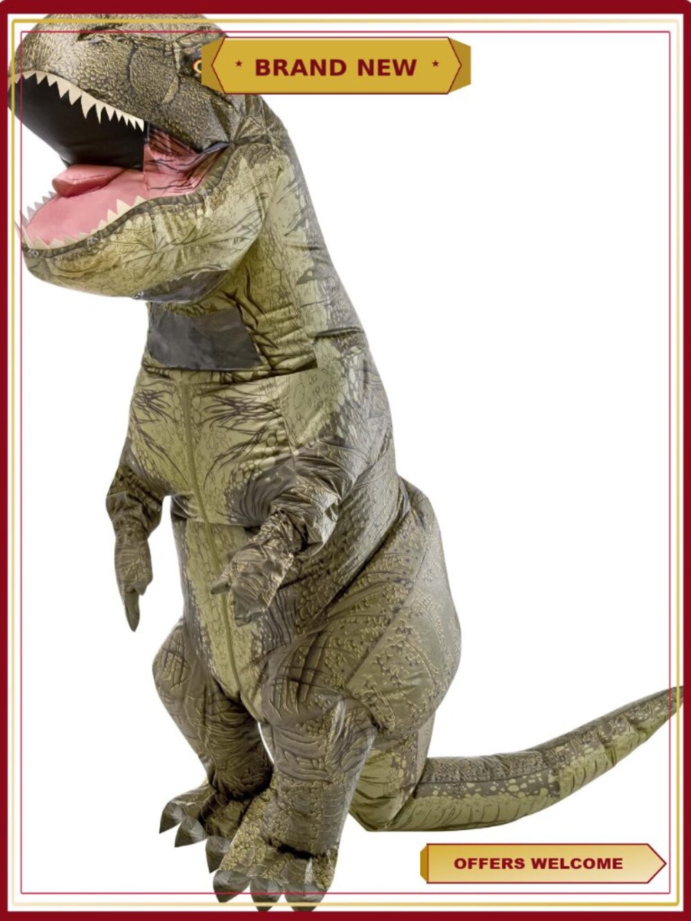 Inflatable T-Rex Halloween Costume Adult Unisex Full Body Suit with Fan